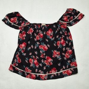 Lily White Floral Cap Sleeve Tank Top Size L